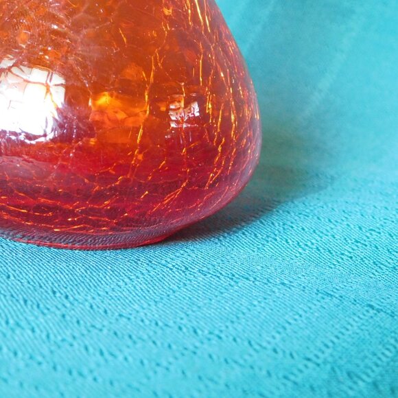 Handblown Amberina crackle glass cruet VGU - Picture 4 of 7